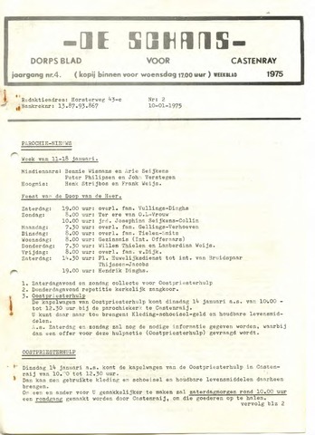 Castenrays dorpsblad De Schans 1975-01-10