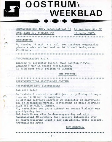 Oostrum's Weekblad 1977-09-15