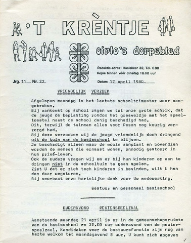 Oirlo's dorpsblad 't Krèntje 1980-04-17