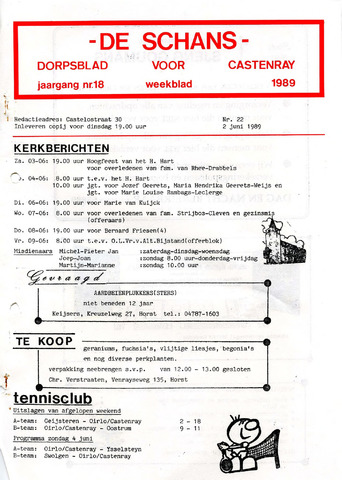 Castenrays dorpsblad De Schans 1989-06-02