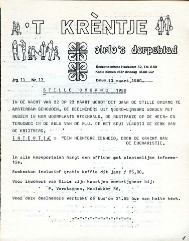 Oirlo's dorpsblad 't Krèntje 1980-03-13