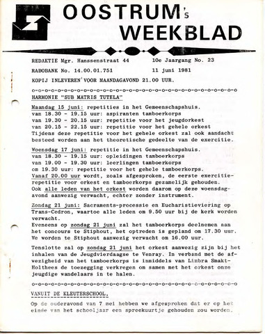 Oostrum's Weekblad 1981-06-11
