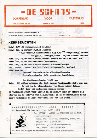 Castenrays dorpsblad De Schans 1987-03-06