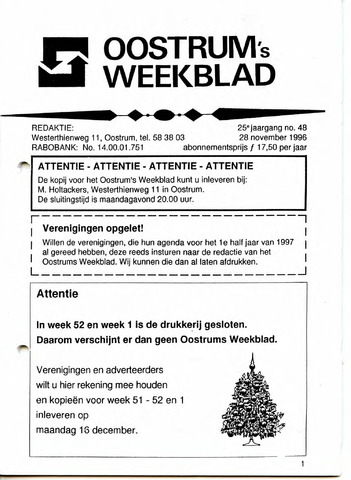 Oostrum's Weekblad 1996-11-28