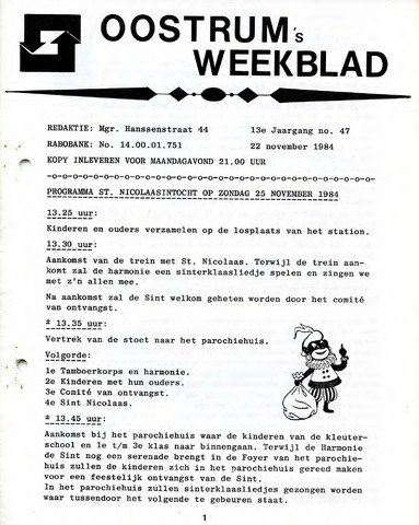 Oostrum's Weekblad 1984-11-22
