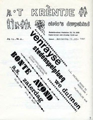 Oirlo's dorpsblad 't Krèntje 1981-01-15