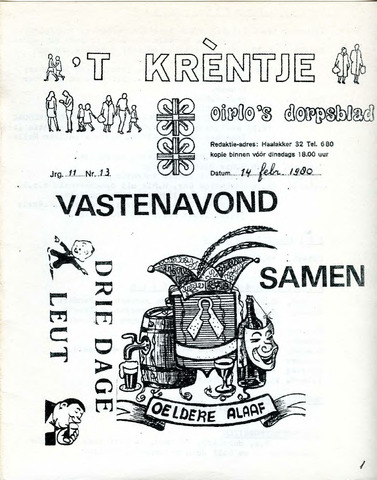 Oirlo's dorpsblad 't Krèntje 1980-02-14