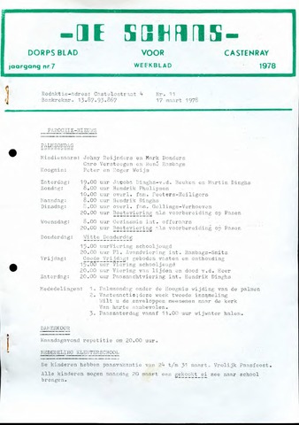 Castenrays dorpsblad De Schans 1978-03-17