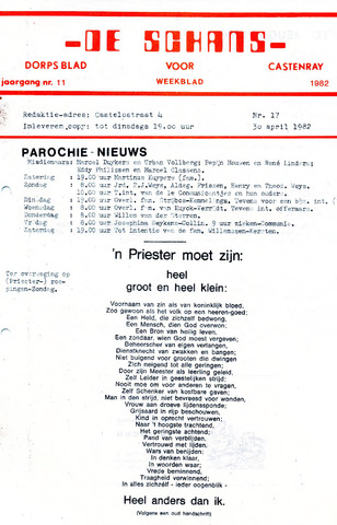 Castenrays dorpsblad De Schans 1982-04-30