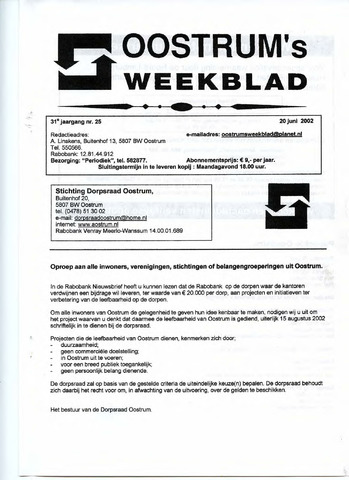 Oostrum's Weekblad 2002-06-20