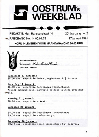 Oostrum's Weekblad 1991-01-17