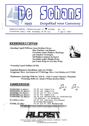 Castenrays dorpsblad De Schans 1997-04-03