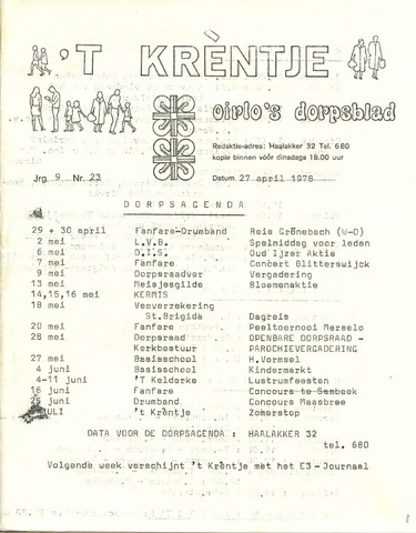 Oirlo's dorpsblad 't Krèntje 1978-04-27