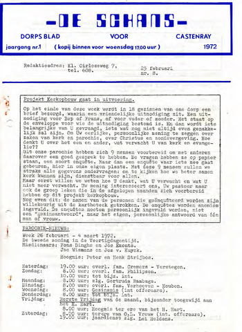 Castenrays dorpsblad De Schans 1972-02-25