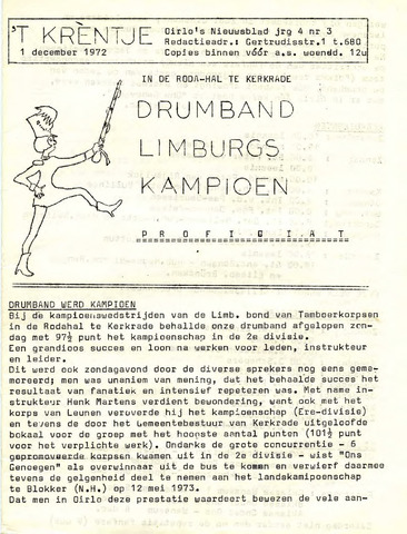 Oirlo's dorpsblad 't Krèntje 1972-12-01