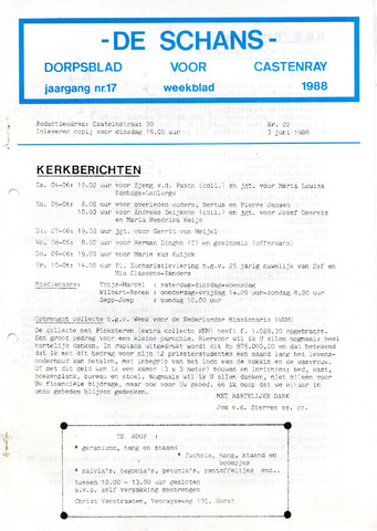 Castenrays dorpsblad De Schans 1988-06-03
