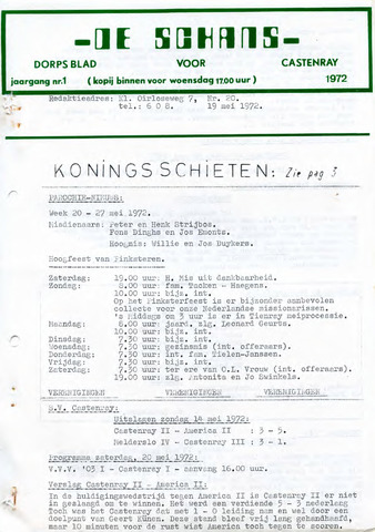 Castenrays dorpsblad De Schans 1972-05-19