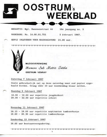 Oostrum's Weekblad 1987-02-05