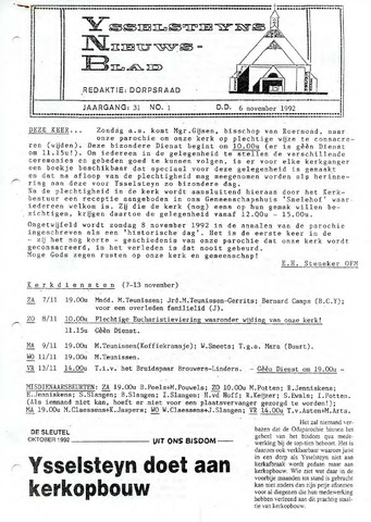 Ysselsteyns Nieuwsblad 1992-11-06