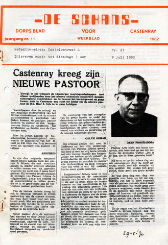 Castenrays dorpsblad De Schans 1982-07-09