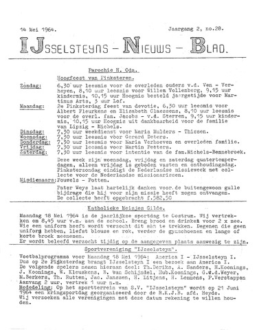 Ysselsteyns Nieuwsblad 1964-05-14