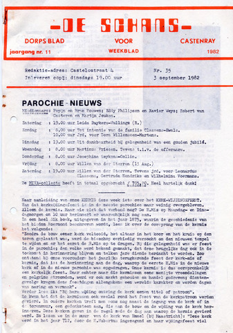 Castenrays dorpsblad De Schans 1982-09-03
