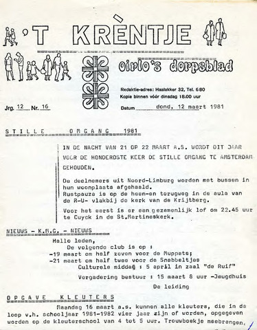 Oirlo's dorpsblad 't Krèntje 1981-03-12