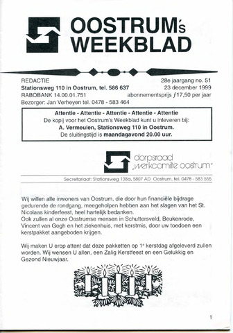 Oostrum's Weekblad 1999-12-23