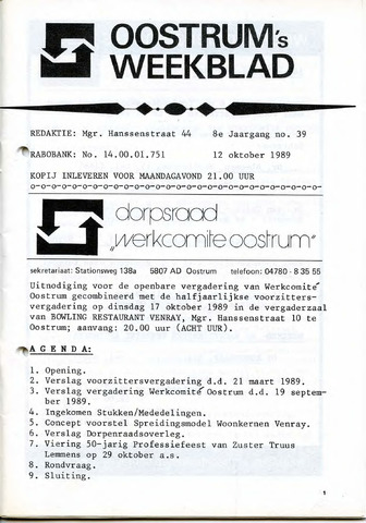 Oostrum's Weekblad 1989-10-12