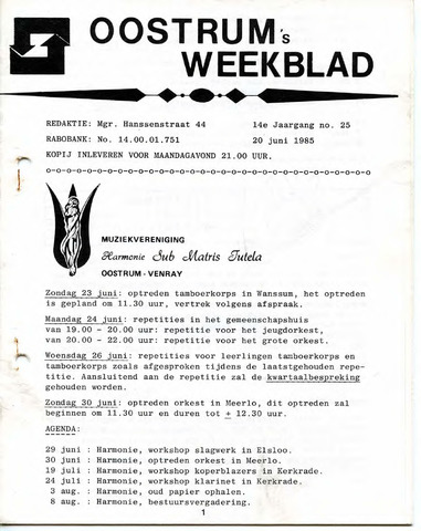 Oostrum's Weekblad 1985-06-20
