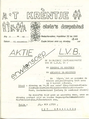 Oirlo's dorpsblad 't Krèntje 1977-11-10