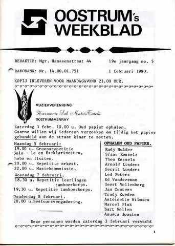 Oostrum's Weekblad 1990-02-01