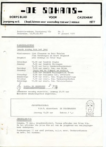 Castenrays dorpsblad De Schans 1977-01-14