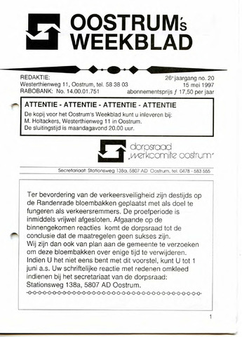 Oostrum's Weekblad 1997-05-15