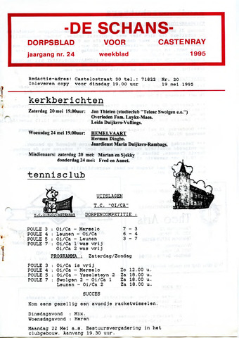 Castenrays dorpsblad De Schans 1995-05-19