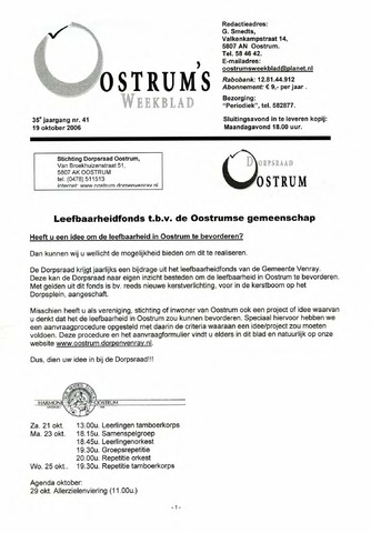 Oostrum's Weekblad 2006-10-19