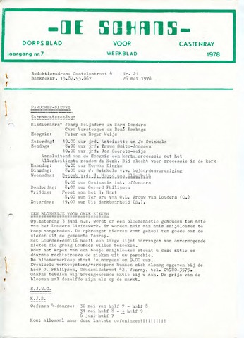 Castenrays dorpsblad De Schans 1978-05-26