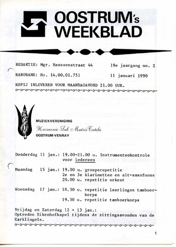 Oostrum's Weekblad 1990-01-11