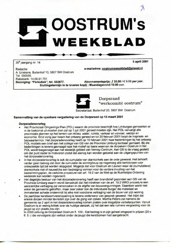 Oostrum's Weekblad 2001-04-05