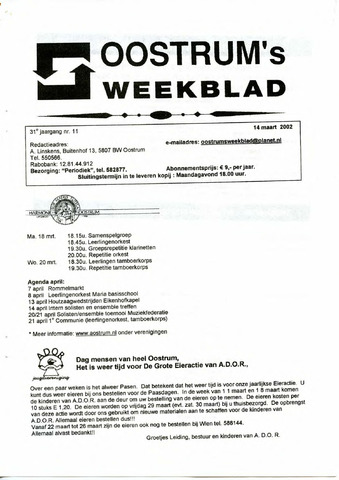 Oostrum's Weekblad 2002-03-14