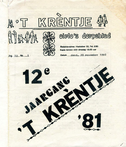 Oirlo's dorpsblad 't Krèntje 1980-11-20