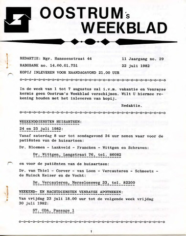 Oostrum's Weekblad 1982-07-22
