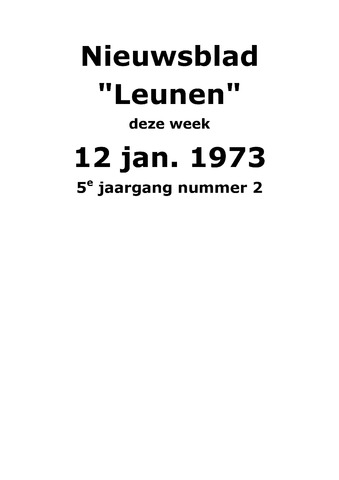 Dorpsblad Leunen-Veulen-Heide 1973-01-12