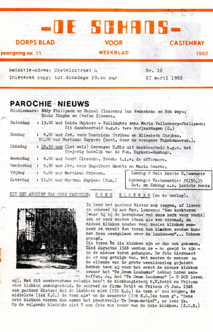 Castenrays dorpsblad De Schans 1982-04-23