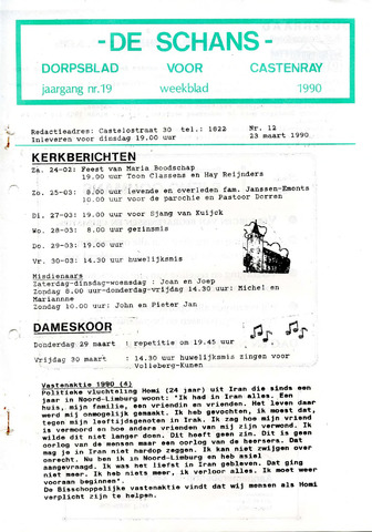 Castenrays dorpsblad De Schans 1990-03-23