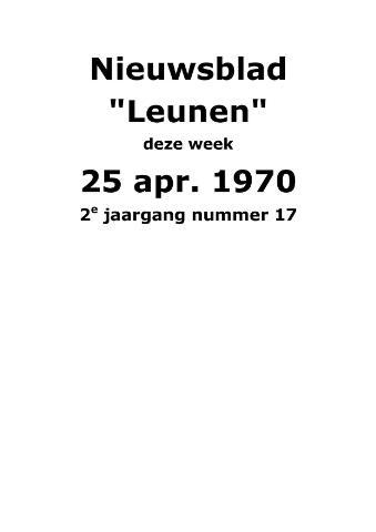 Dorpsblad Leunen-Veulen-Heide 1970-04-25