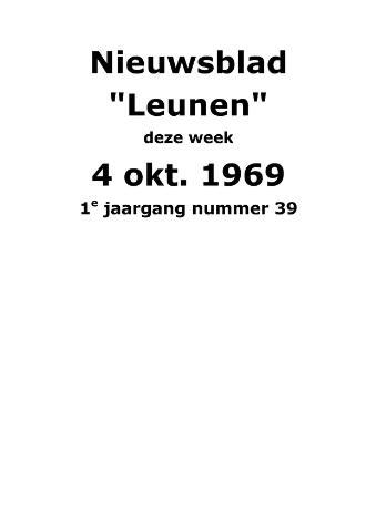 Dorpsblad Leunen-Veulen-Heide 1969-10-04