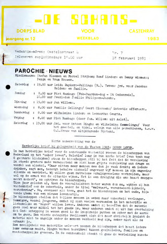 Castenrays dorpsblad De Schans 1983-02-18