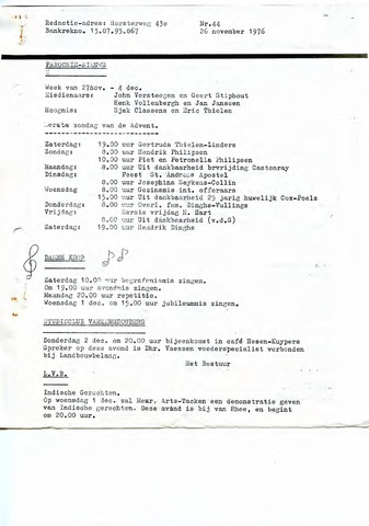 Castenrays dorpsblad De Schans 1976-11-26