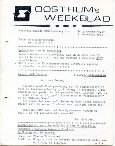Oostrum's Weekblad 1973-12-07